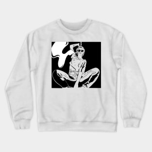 Graphic - Woman 2 - Black Background Crewneck Sweatshirt